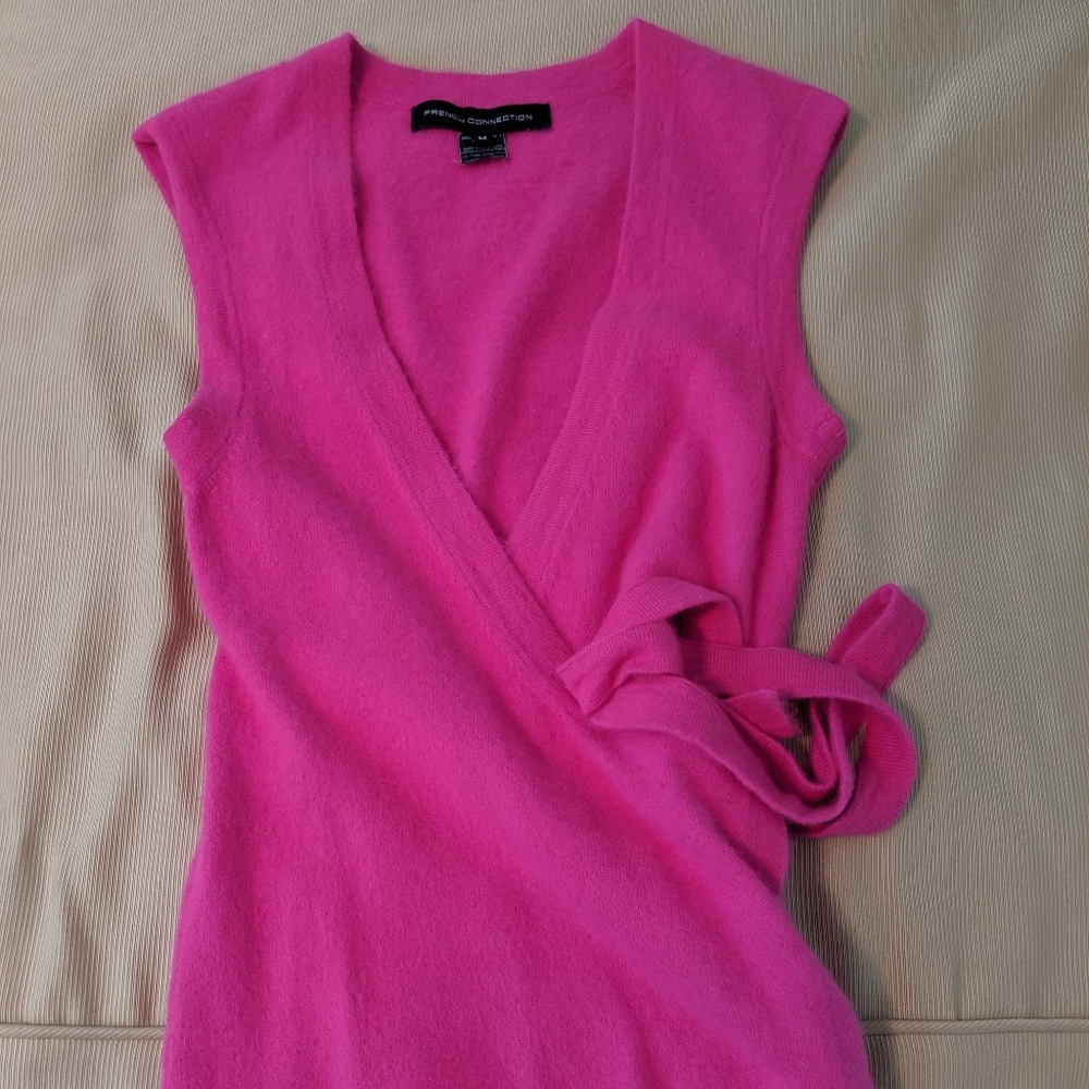 French Connection Pink Sleeveless Sweater